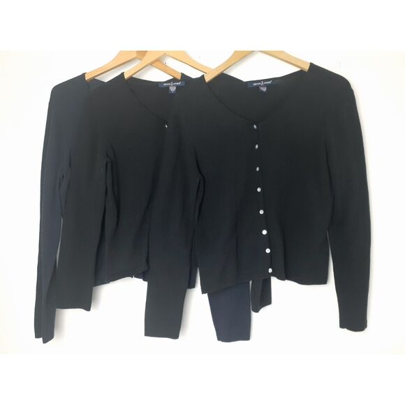 Devon & Jones Stretch Cotton Blend Knit Ribbed VNeck Button Cardigan Lot of 3 S - Picture 1 of 12